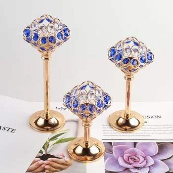 1pc Cristal Azul de Velas Creativas Diseño de Velas de la Boda Decoración Romántica Cena con Velas Decoración del Hogar