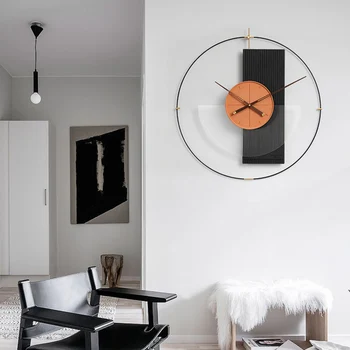 Arte de la Pared del Reloj de Diseñador Europeo Silencio Mecánicas Modernas Nórdicos Único Horloge Vivir Decoración de la Habitación de GXR35XP