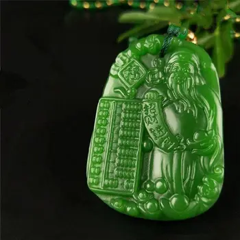 Colgante de Jade de la Suerte Amuleto de la Colección Jaspe 100% Natural Amantes Colgante de Piedra Natural Colgante de Collar de la joyería