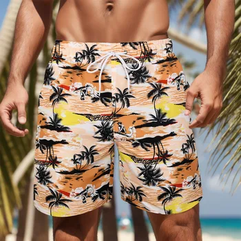 DE los hombres pantalones Cortos de Playa de Palma-el Árbol de los Boardshorts Con Forro de Malla para Hombre trajes de baño trajes de baño de secado Rápido Shorts de baño traje de baño Para Hombres