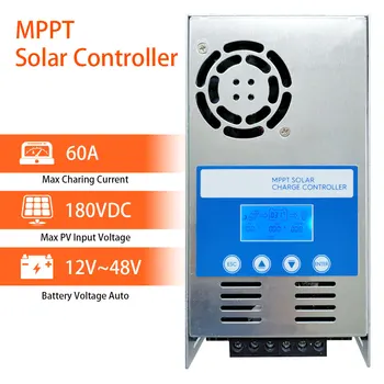 MPPT 60 Controlador de Carga Solar Panel Solar Regulador de 12V -48V Pantalla LCD Auto Max PV 180VDC De Litio de Carga de la Batería
