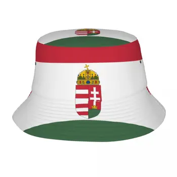 Nueva Moda De La Cubeta De Sombreros De Pescador Tapas Para Las Mujeres, Hombres Gorras De Verano De La Bandera De Hungría Con Los Brazos