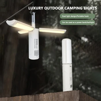 Nuevo USB Recargable de la Linterna de LED de la Luz de Mercado de la Noche de la Lámpara Móvil para Acampar al aire libre de la Luz de Interrupción de la Lámpara de Emergencia para el banco de potencia