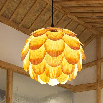Nórdicos Creativa cocina de Iluminación del Sudeste Asiático Restaurante de Estudio B&b, Decoración de la Sala de Pino de Cono de Madera de Bambú de Madera Arte de la Araña