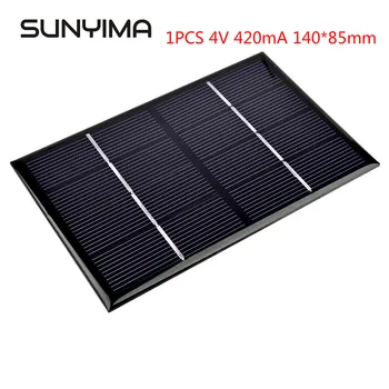 SUNYIMA 1PC/10PCS 4V 420mA 140*85mm de Silicio Monocristalino de los Paneles Solares del Cargador Para el BRICOLAJE Kit Solar Solaire de Energía Solar